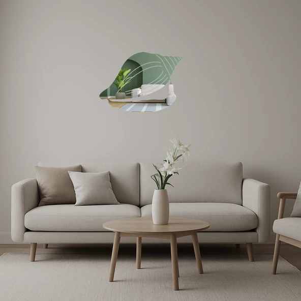 Deniz Kabukları Desenli Dekoratif Aynalı Tablo ürün görseli