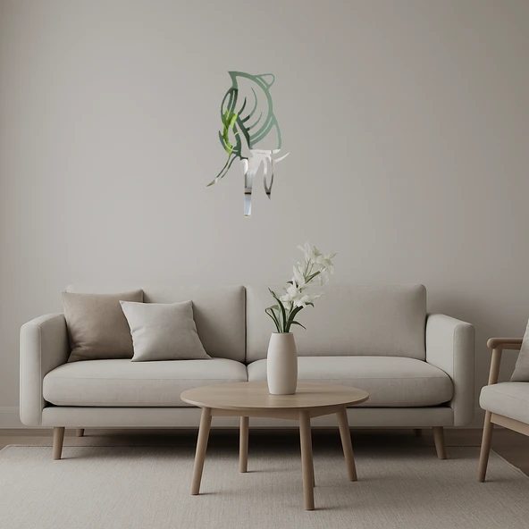 Zarif Lale Desenli Dekoratif Aynalı Tablo ürün görseli