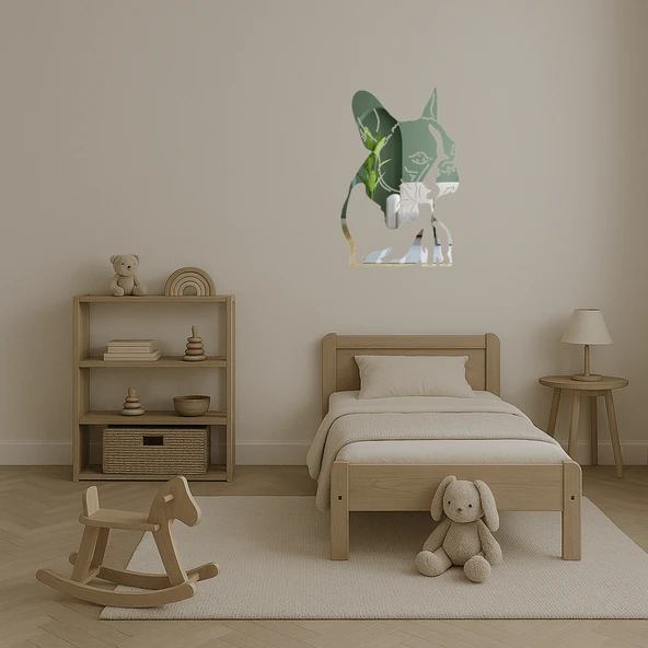 Modern Köpek Yüzü Duvar Aynalı Tablosu - Resim 4