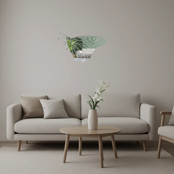 Zarif Kelebek Temalı Dekoratif Aynalı Tablo ürün görseli