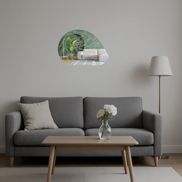 Dekoratif Deniz Kabukları  Duvar Aynalı Tablosu - Resim 5