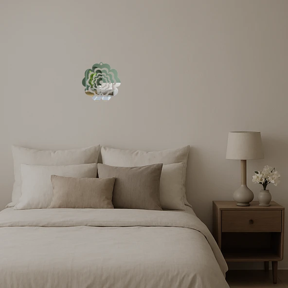 Çiçek Motifli  Dekoratif Duvar Aynalı Tablosu - Resim 2