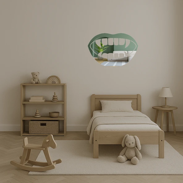 Dracula Vampir Dişleri Dekoratif Duvar Aynalı Tablosu ürün görseli