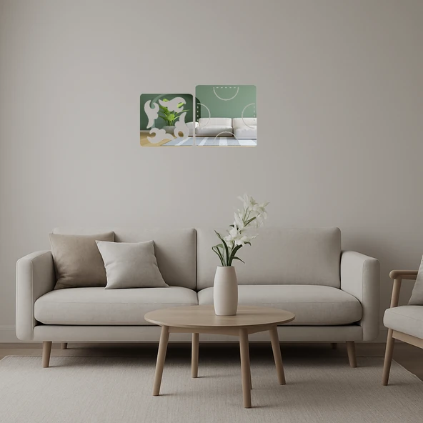 Modern Abstract Desen İç Mekan Dekoratif Aynalı Tablo ürün görseli