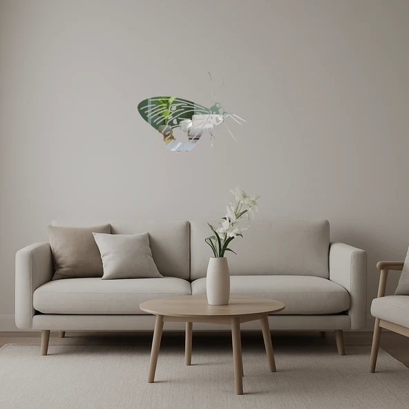 Kelebek Tasarımlı Dekoratif Sanat Aynalı Tablosu ürün görseli