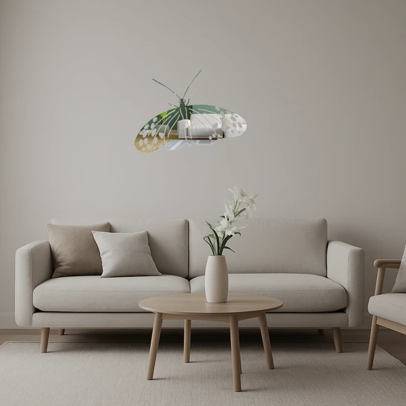 Doğal Kelebek Figürlü Dekoratif Aynalı Tablolar ürün görseli