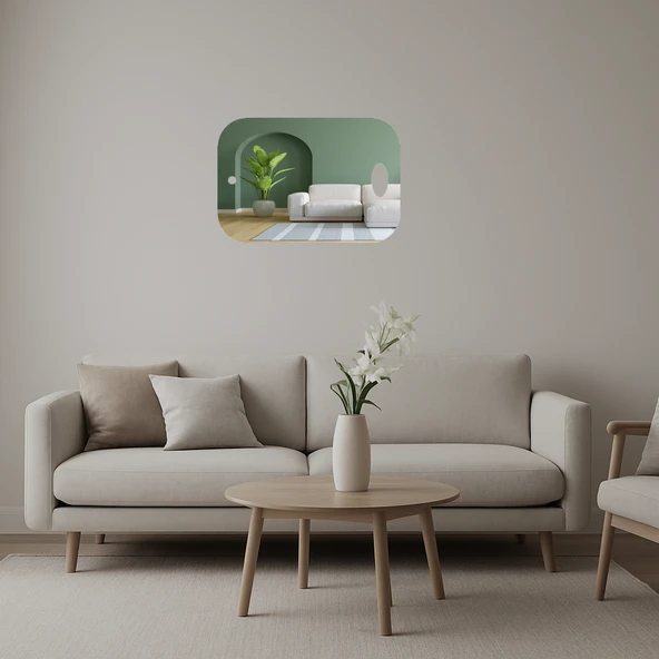 Modern Çizgiler İç Mekan Dekoratif Aynalı Tablo ürün görseli