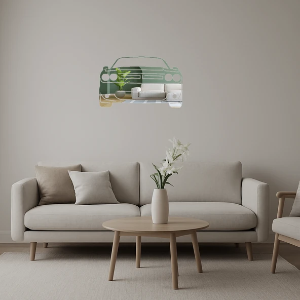 Estetik Muscle Car  Duvar Aynalı Tablosu ürün görseli