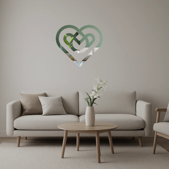 Geometrik Kalpler  Dekoratif Aynalı Tablo ürün görseli