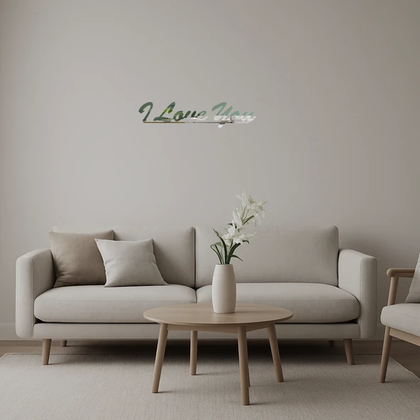 I Love You Yazılı  Dekoratif Duvar Aynalı Tablosu ürün görseli