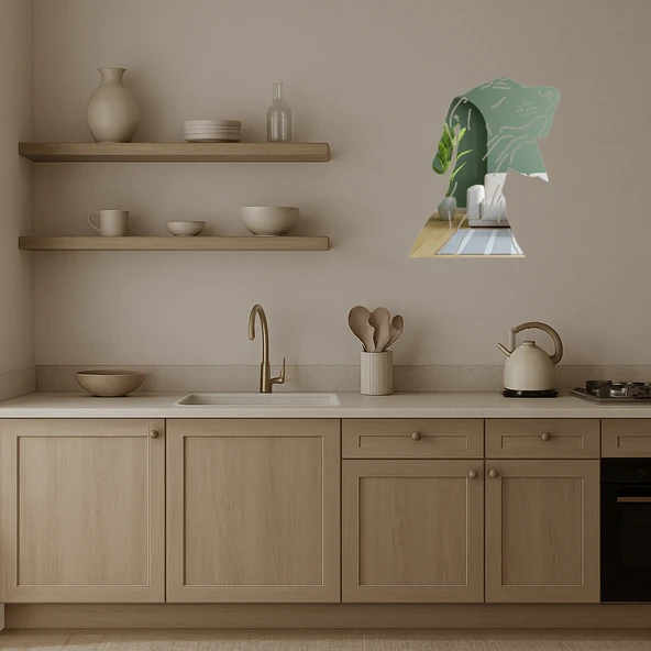 Sevimli Köpek Yüzü  Dekoratif Aynalı Tablo - Resim 3