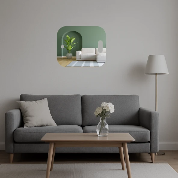 İskandinav Tarzı Dekoratif Aynalı Tablo - Resim 5