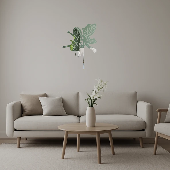 Modern Çiçek Desenli Duvar Sanatı ürün görseli