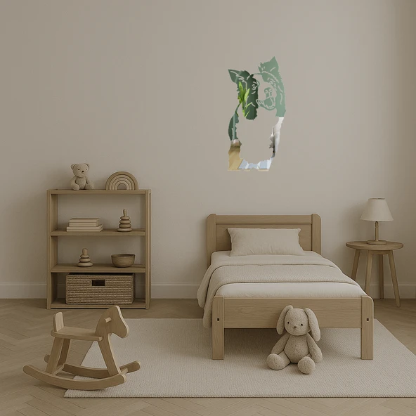 Modern Köpek Yüzü Silüet Duvar Sanatı - Resim 4