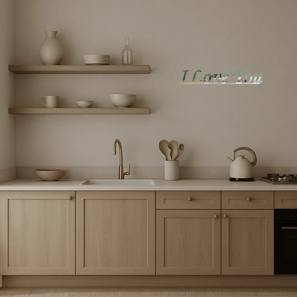 Romantik I Love You  Duvar Aynalı Tablosu - Resim 3