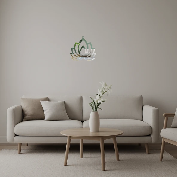 Renkli Çiçek Motifli Dekoratif Aynalı Tablo ürün görseli