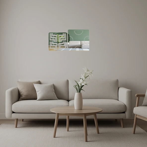 Abstrakt Renkler İç Mekan Dekoratif Aynalı Tablo ürün görseli