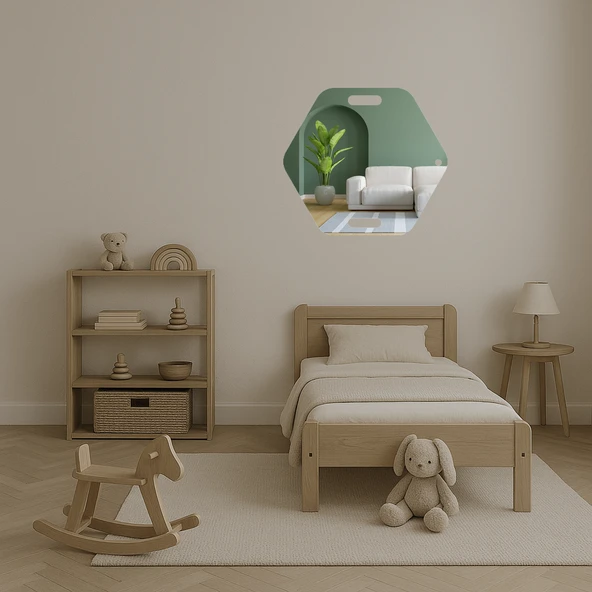 Modern Geometrik Desenli  Dekoratif Aynalı Tablo - Resim 4