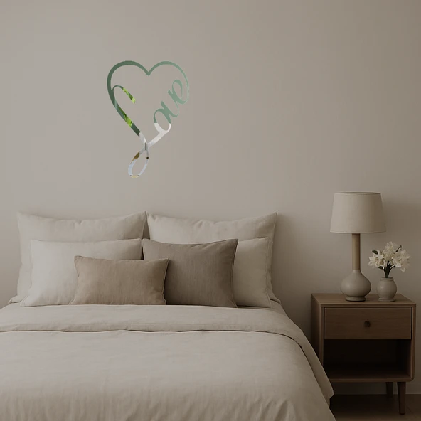 Minimalist Aşk Yazılı  Duvar Aynalı Tablosu - Resim 2