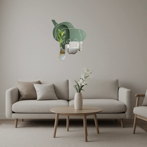 Küçük Köpek Yüzü Dekoratif Aynalı Tablo ürün görseli