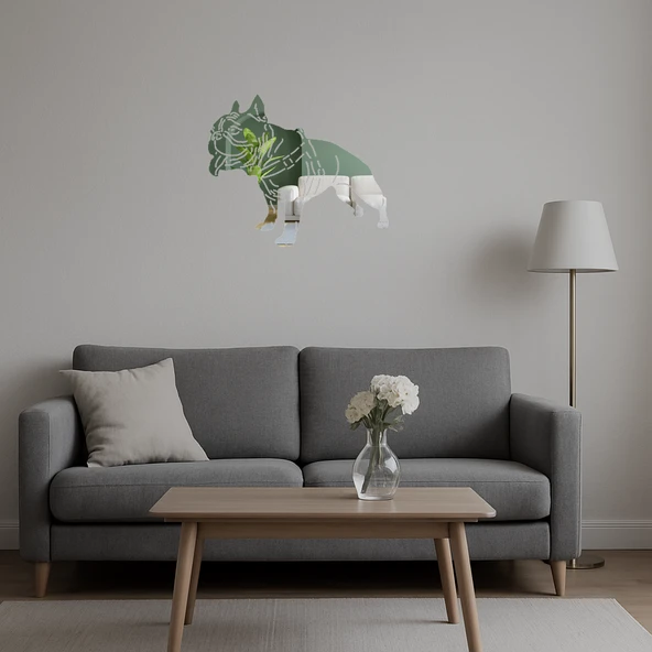 Minimalist Köpek Dekoratif Aynalı Tablo - Resim 2