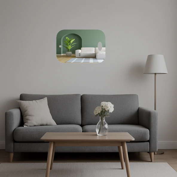 Modern Çizgiler İç Mekan Dekoratif Aynalı Tablo - Resim 5