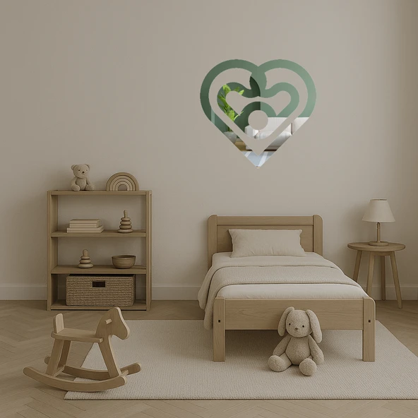 Zarif Kalp Motifli  İç Mekan Aynalı Tablosu - Resim 4