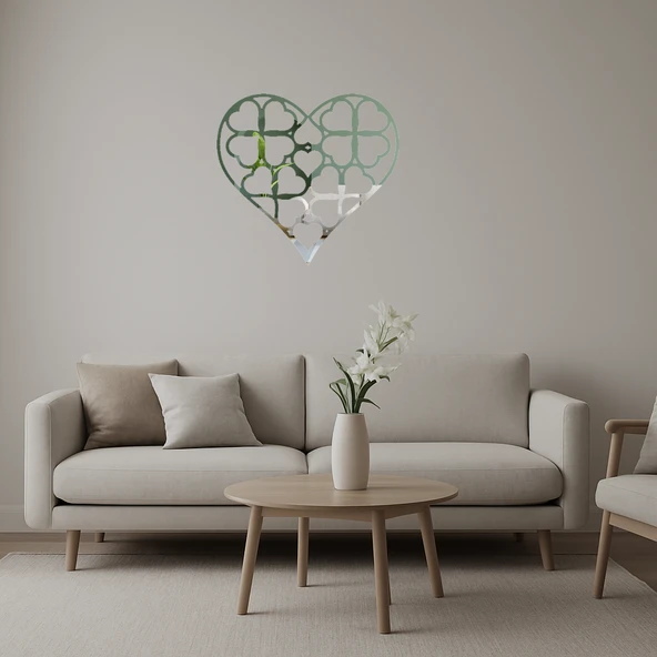 Sevgi ve Kalp Motifli  Aynalı Tablo ürün görseli