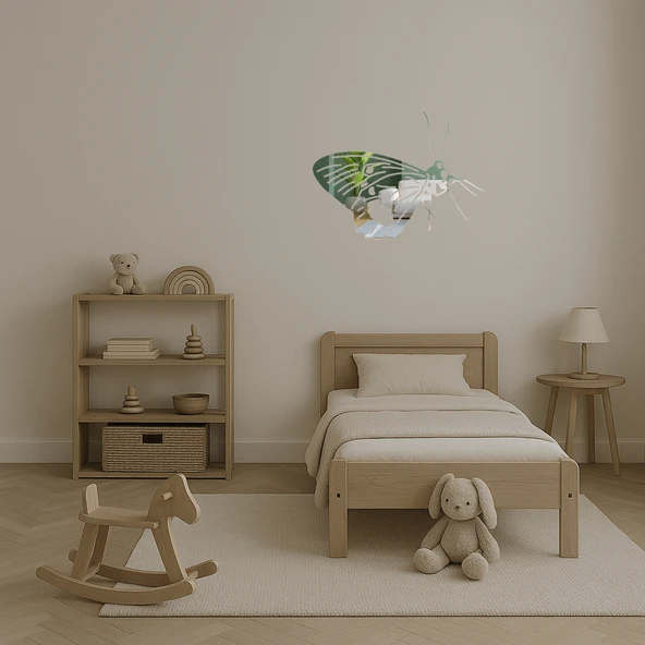 Kelebek Tasarımlı Dekoratif Sanat Aynalı Tablosu - Resim 3