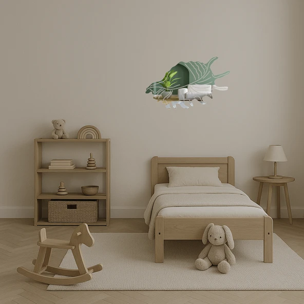 Soyut Deniz Kabukları Dekoratif Aynalı Tablo - Resim 4