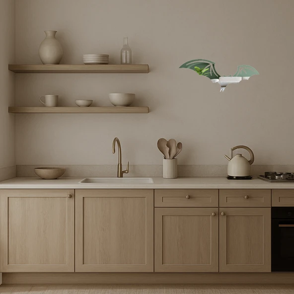 Gotik Tarzda Uçan Yarasa  Dekoratif Aynalı Tablo - Resim 3