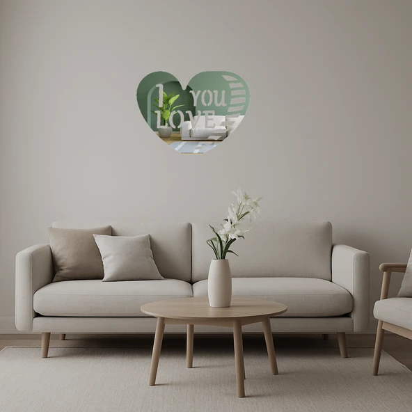 Aşk Dolu Kalp Tasarımlı  Dekoratif Aynalı Tablo ürün görseli