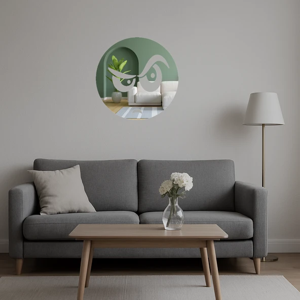 Kaş Kaldıran Emoji Dekoratif Aynalı Tablo - Resim 5