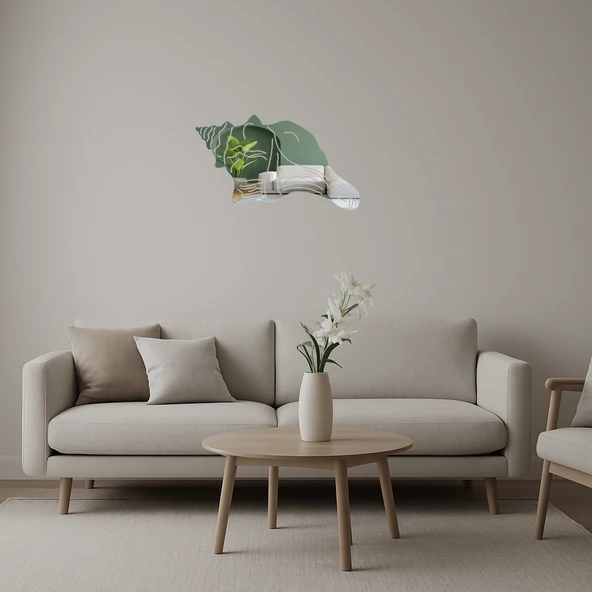 Doğal Deniz Kabukları  Dekorasyon Aynalı Tablosu ürün görseli