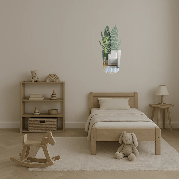 Aloe Vera Tasarımlı  Aynalı Tablo - Resim 4