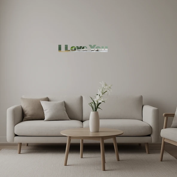 Modern I Love You  Duvar Aynalı Tablosu ürün görseli