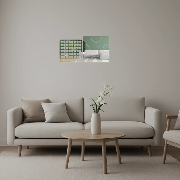 Renkli Soyut  Duvar Aynalı Tablosu ürün görseli