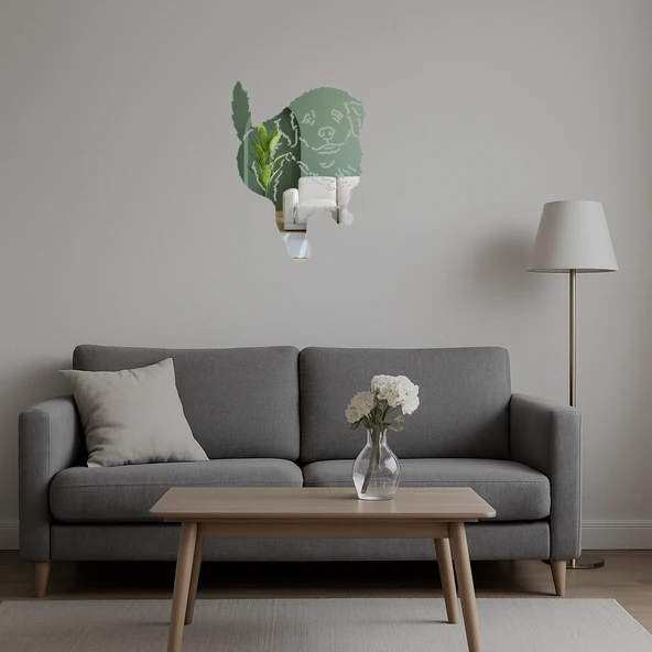 Sevimli Köpek Dekoratif Aynalı Tablo - Resim 4