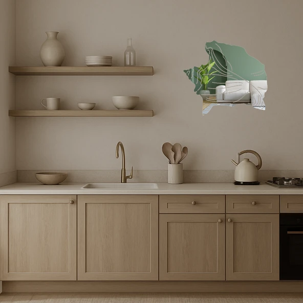 Zarif Deniz Temalı Duvar Aynalı Tablosu - Resim 3