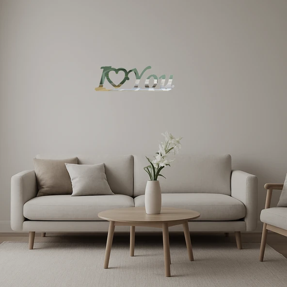 Aşk ve Kalp Motifli İç Mekan Aynalı Tablosu ürün görseli