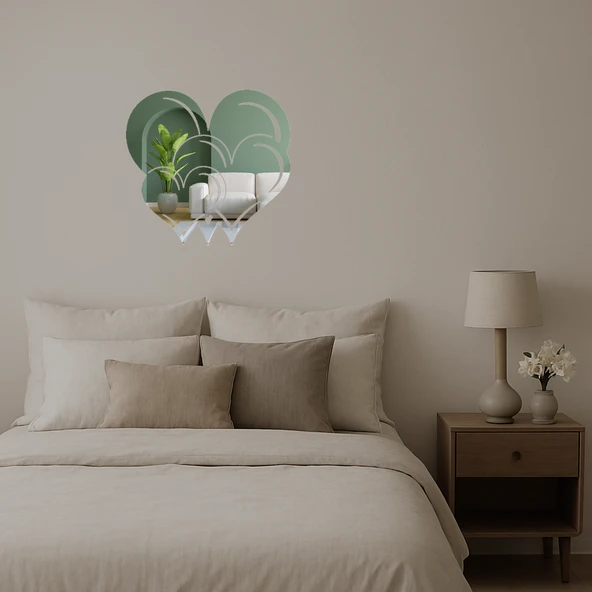 Kalpler ve Aşk Dekoratif Aynalı Tablo - Resim 2