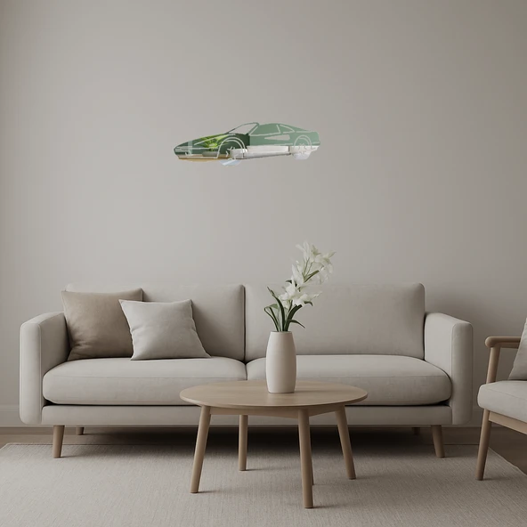 Retro Muscle Car Dekoratif Aynalı Tablo ürün görseli