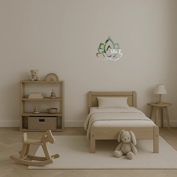 Zarif Çiçek Desenli Aynalı Tablo - Resim 4