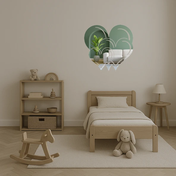 Kalpler ve Aşk Dekoratif Aynalı Tablo - Resim 3