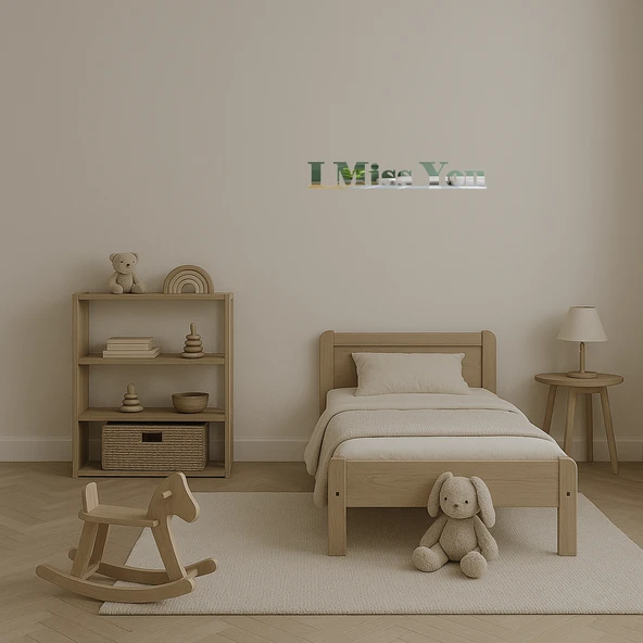 İç Mekan İçin 'I Miss You' Dekoratif  Aynalı Tablo - Resim 3