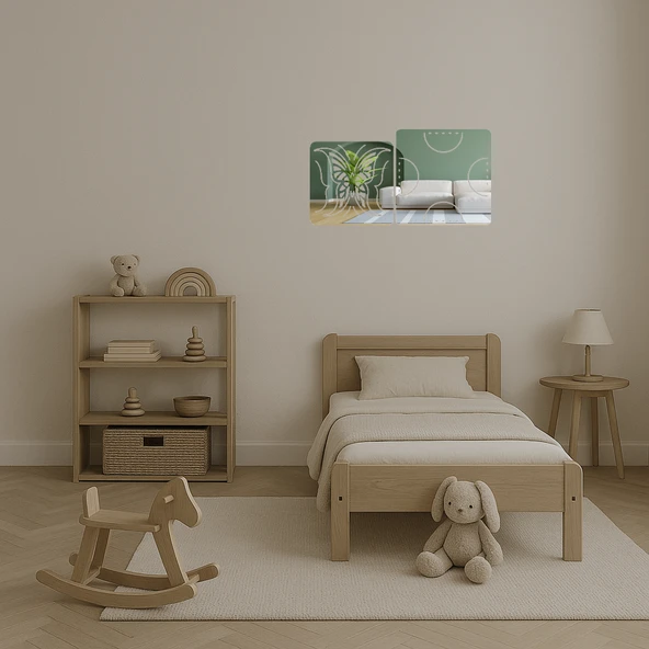 Kelebek Esintisi  Dekoratif Aynalı Tablo - Resim 5