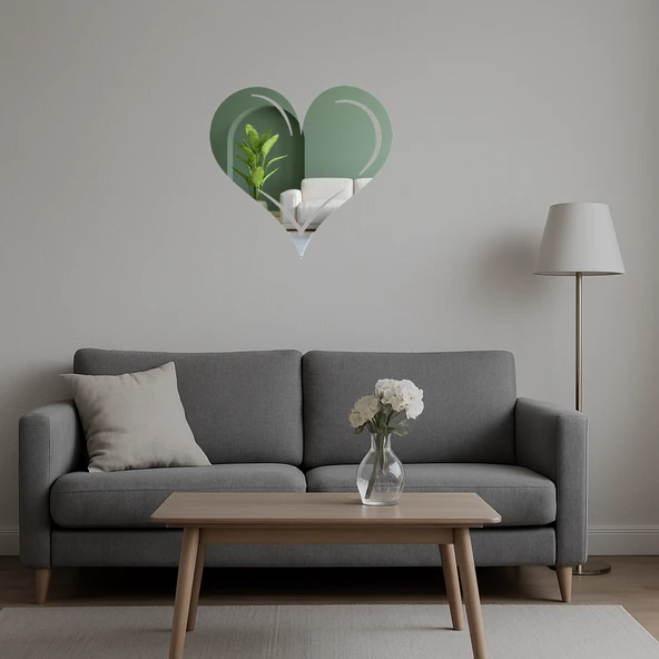 Kalp ve Aşk Figürlü Modern Aynalı Tablo - Resim 5