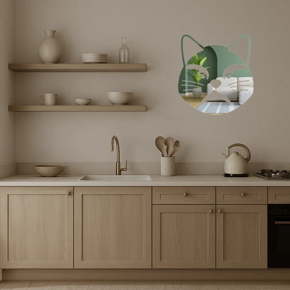 Somurtkan Kedi Emoji Dekoratif Aynalı Tablo - Resim 3