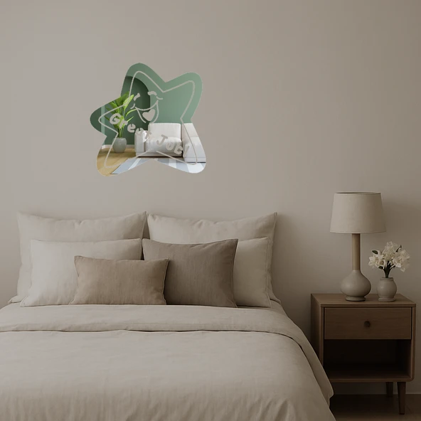 Harika İş Yıldızı İç Mekan Dekoratif Aynalı Tablo - Resim 2