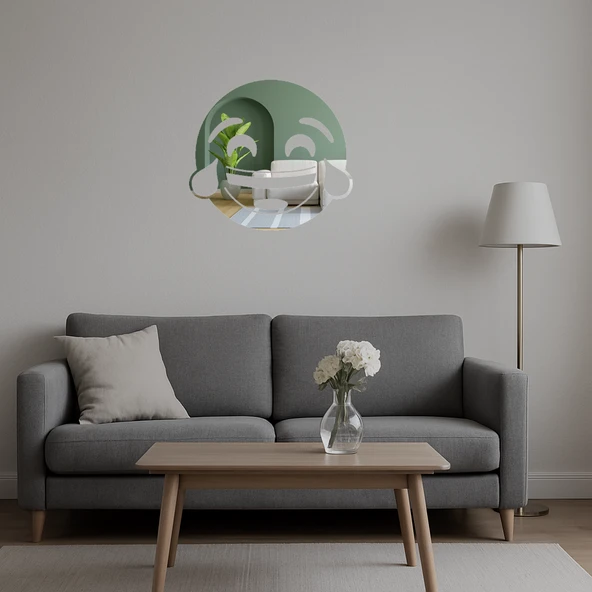 Gözyaşlarıyla Gülen Emoji  Dekoratif Aynalı Tablo - Resim 5